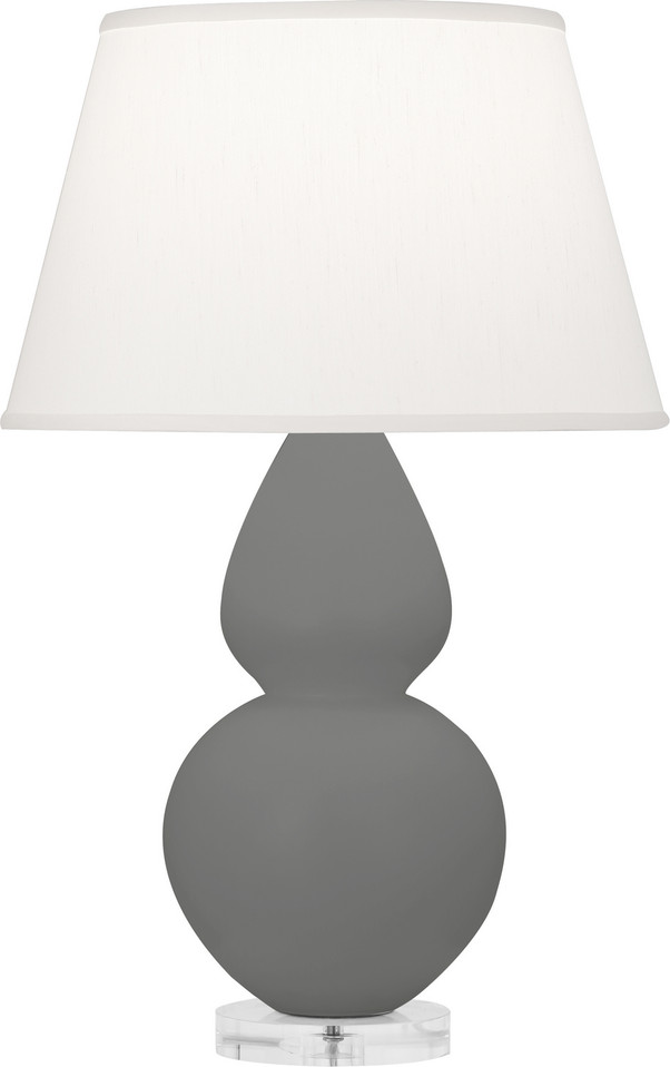 Robert Abbey - MCR62 - One Light Table Lamp - Double Gourd - Matte Ash Glazed Ceramic w/Lucite