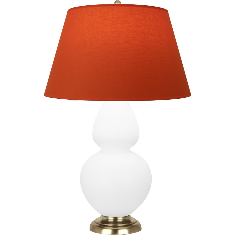 Robert Abbey - MLY55T - One Light Table Lamp - Double Gourd - Matte Lily Glazed Ceramic w/Antique Natural Brass
