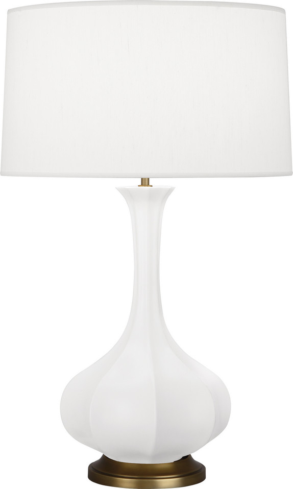 Robert Abbey - MLY94 - One Light Table Lamp - Pike - Matte Lily Glazed Ceramic w/Aged Brass