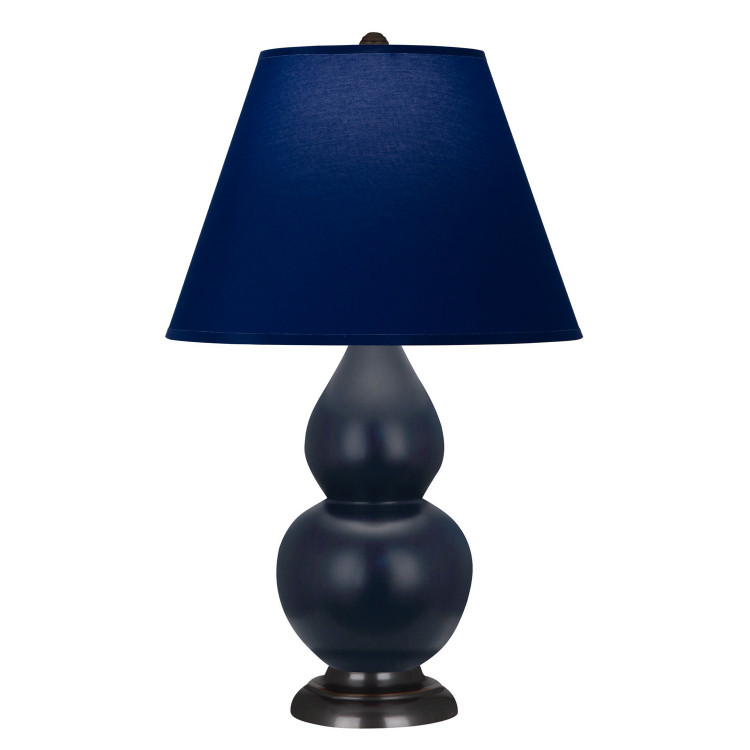 Robert Abbey - MMB51N - One Light Accent Lamp - Small Double Gourd - Matte Midnight Blue Glazed Ceramic w/Deep Patina Bronze