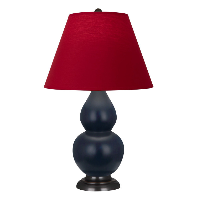 Robert Abbey - MMB51R - One Light Accent Lamp - Small Double Gourd - Matte Midnight Blue Glazed Ceramic w/Deep Patina Bronze