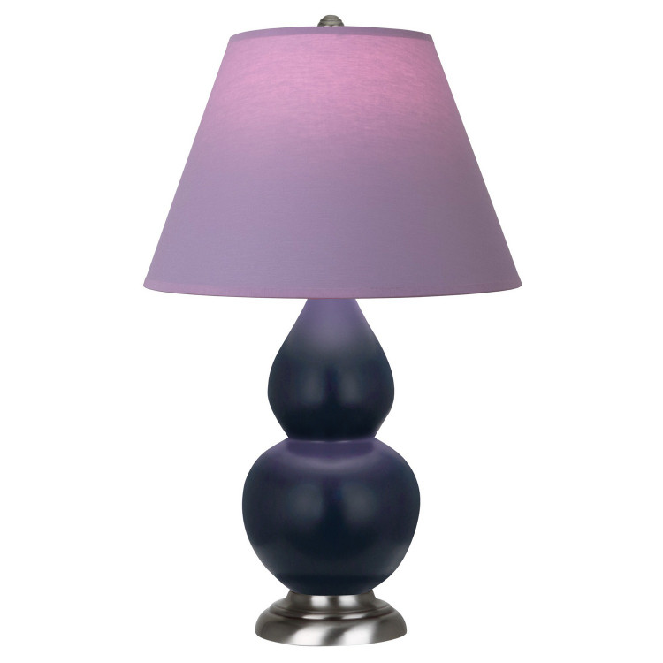 Robert Abbey - MMB52L - One Light Accent Lamp - Small Double Gourd - Matte Midnight Blue Glazed Ceramic w/Antique Silver