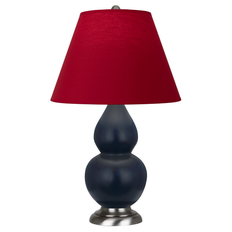 Robert Abbey - MMB52R - One Light Accent Lamp - Small Double Gourd - Matte Midnight Blue Glazed Ceramic w/Antique Silver