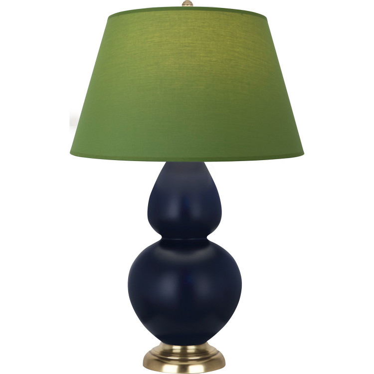 Robert Abbey - MMB55G - One Light Table Lamp - Double Gourd - Matte Midnight Blue Glazed Ceramic w/Antique Natural Brass