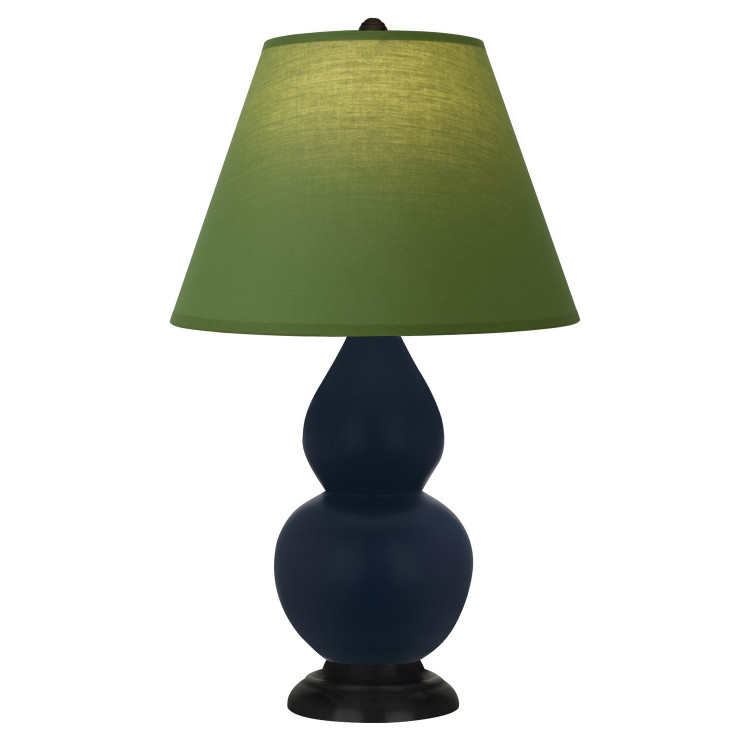 Robert Abbey - MMB57G - One Light Table Lamp - Double Gourd - Matte Midnight Blue Glazed Ceramic w/Deep Patina Bronze