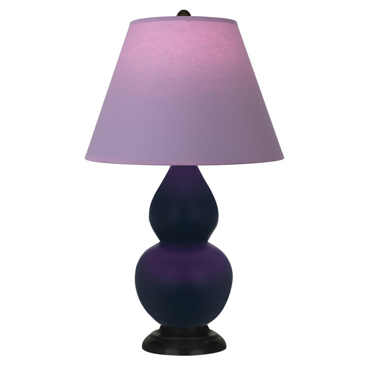 Robert Abbey - MMB57L - One Light Table Lamp - Double Gourd - Matte Midnight Blue Glazed Ceramic w/Deep Patina Bronze