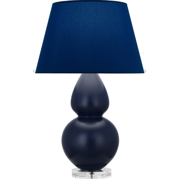 Robert Abbey - MMB62N - One Light Table Lamp - Double Gourd - Matte Midnight Blue Glazed Ceramic w/Lucite