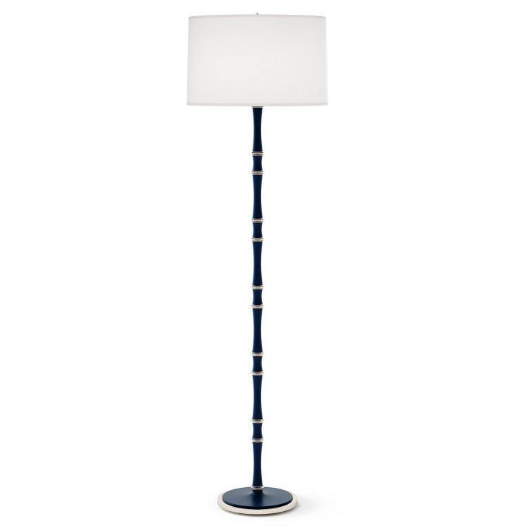 Robert Abbey - MMB74 - One Light Floor Lamp - Kane - Matte Midnight Blue w/Polished Nickel