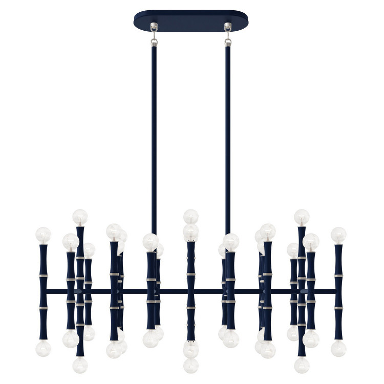 Robert Abbey - MMB78 - 42 Light Chandelier - Kane - Matte Midnight Blue w/Polished Nickel