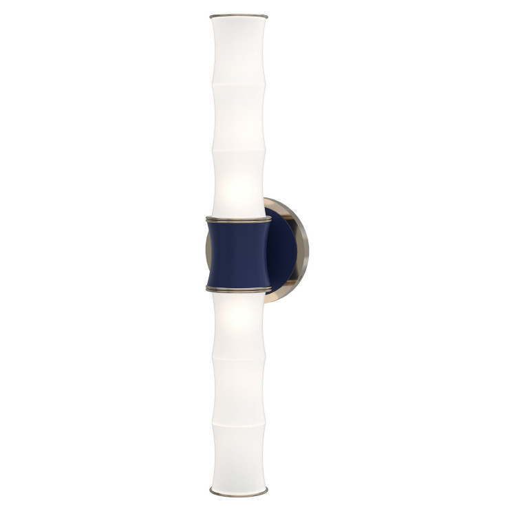 Robert Abbey - MMB84 - Two Light Wall Sconce - Kane - Matte Midnight Blue w/Polished Nickel