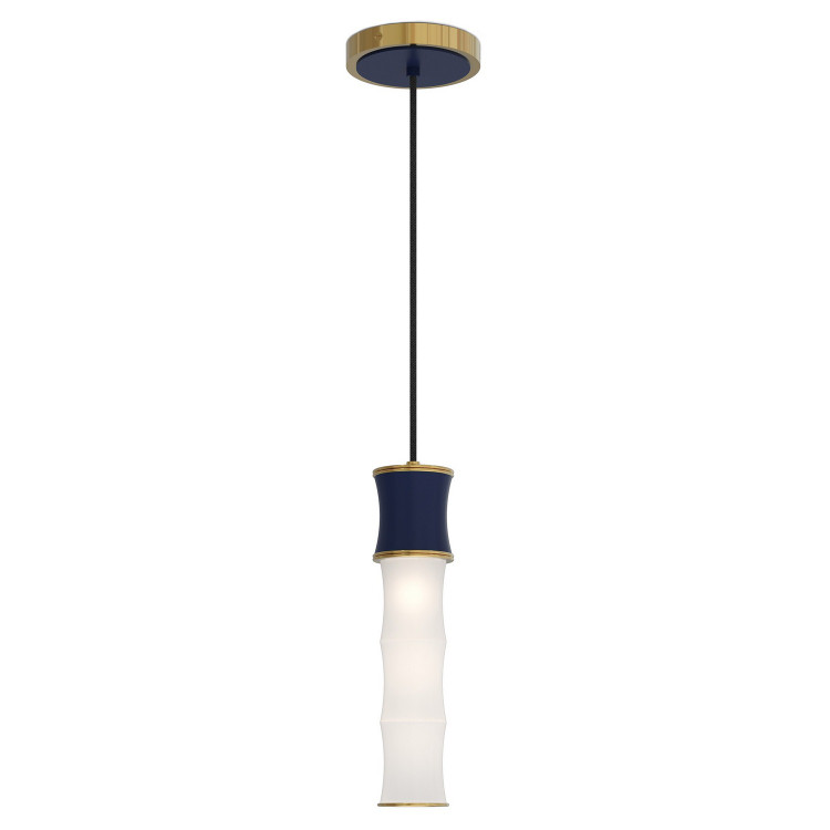 Robert Abbey - MMB85 - One Light Pendant - Kane - Matte Midnight Blue w/Modern Brass