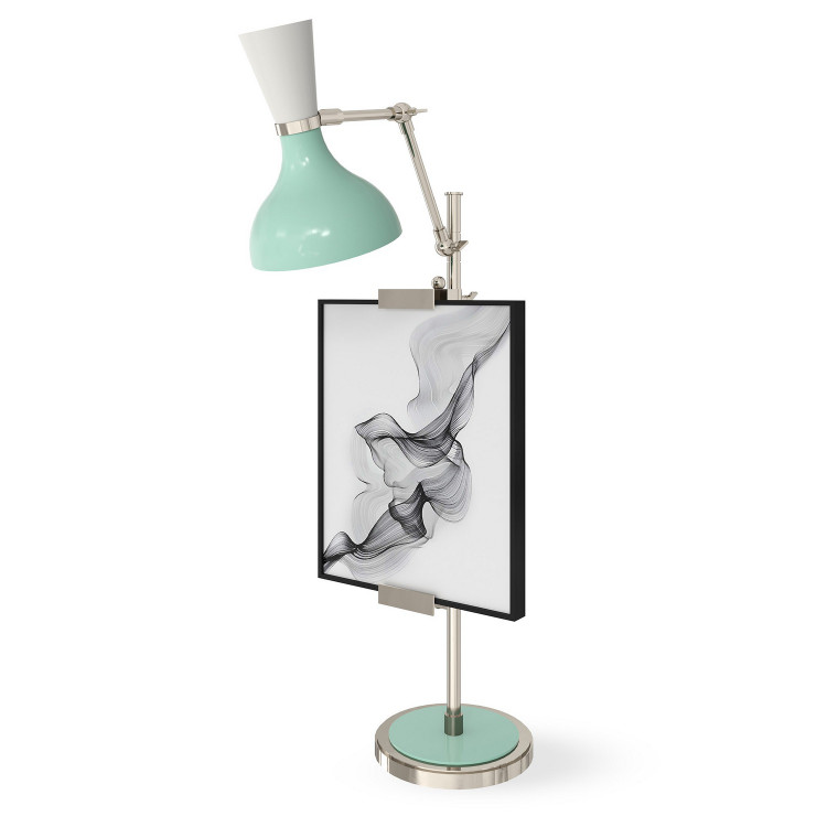 Robert Abbey - MN15LY - One Light Table Easel - Clare - Polished Nickel w/Mint Lily Painted