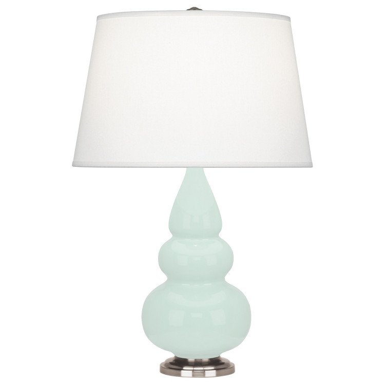 Robert Abbey - MN32X - One Light Accent Lamp - Small Triple Gourd - Mint Glazed Ceramic w/Antique Silver