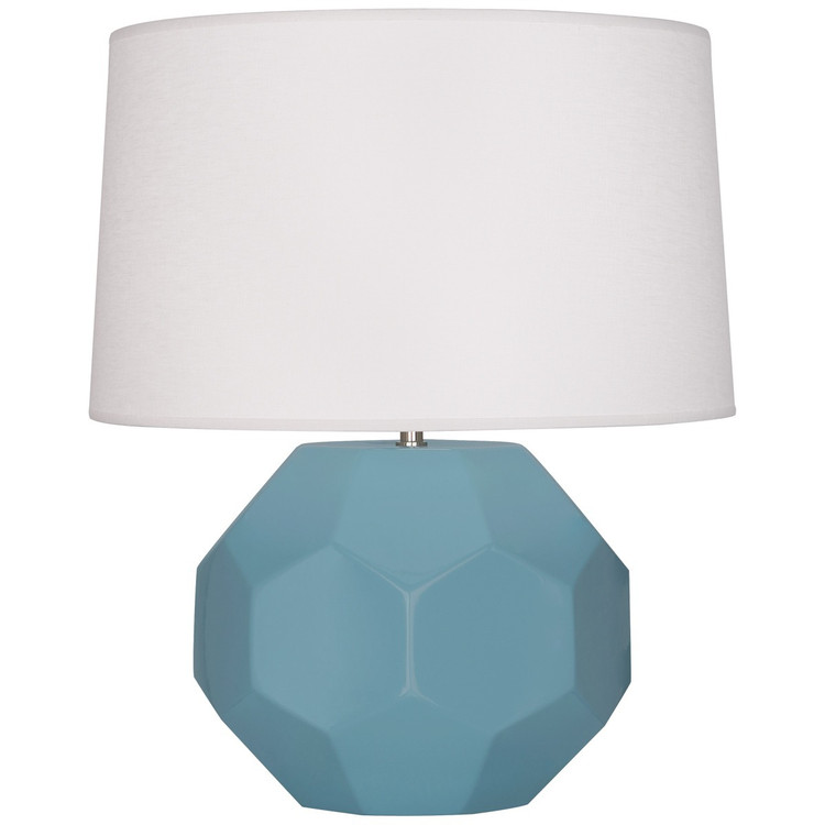 Robert Abbey - MOB01 - One Light Table Lamp - Franklin - Matte Steel Blue Glazed Ceramic