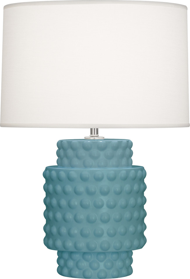 Robert Abbey - MOB09 - One Light Accent Lamp - Small Dolly - Matte Steel Blue Glazed Textured Ceramic