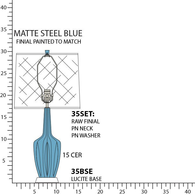 Robert Abbey - MOB35 - One Light Accent Lamp - Small Emma - Matte Steel Blue Glazed Ceramic w/Polished Nickel