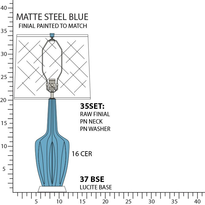 Robert Abbey - MOB37 - One Light Table Lamp - Emma - Matte Steel Blue Glazed Ceramic w/Polished Nickel