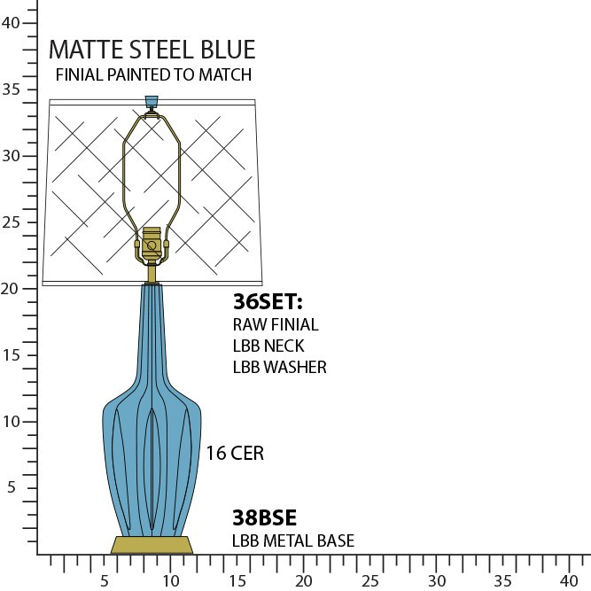 Robert Abbey - MOB38 - One Light Table Lamp - Emma - Matte Steel Blue Glazed Ceramic w/Warm Brass