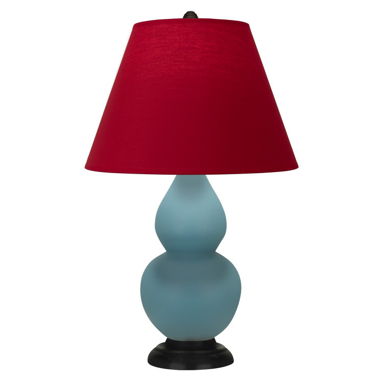 Robert Abbey - MOB51R - One Light Accent Lamp - Small Double Gourd - Matte Steel Blue Glazed Ceramic w/Deep Patina Bronze