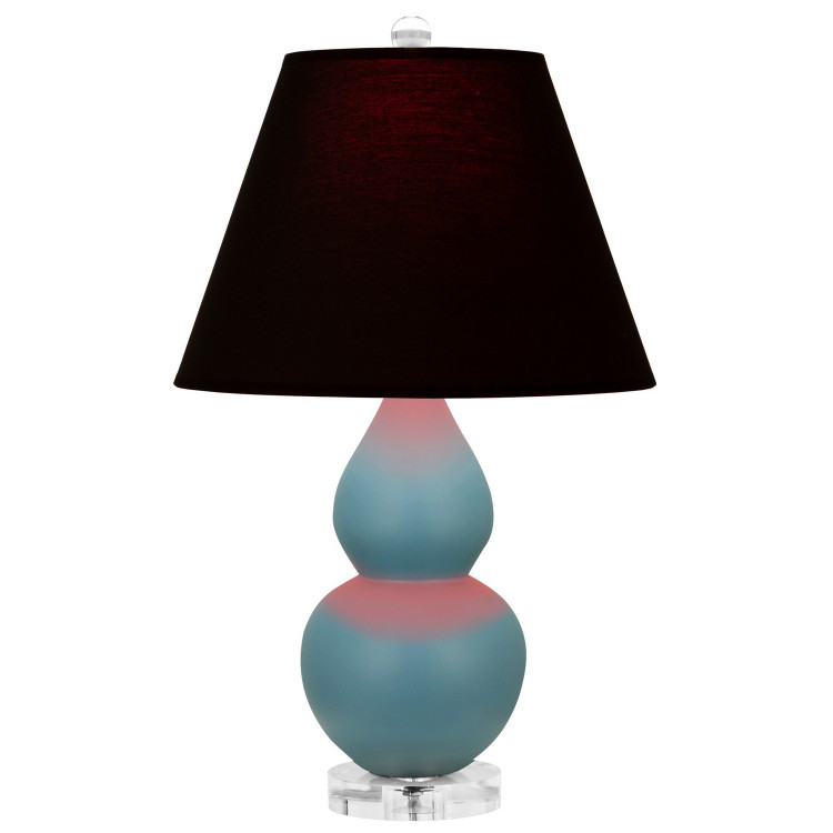 Robert Abbey - MOB53K - One Light Accent Lamp - Small Double Gourd - Matte Steel Blue Glazed Ceramic w/Lucite
