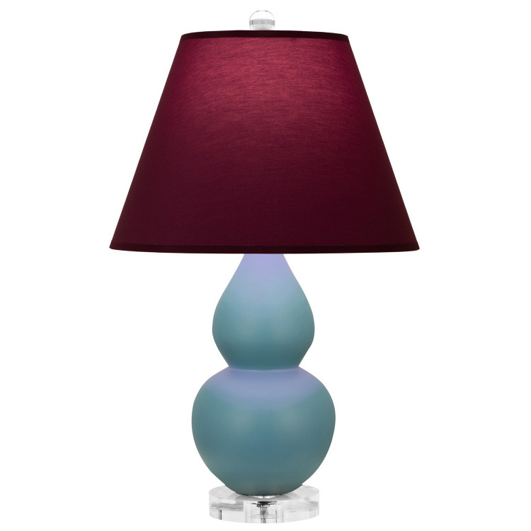 Robert Abbey - MOB53P - One Light Accent Lamp - Small Double Gourd - Matte Steel Blue Glazed Ceramic w/Lucite