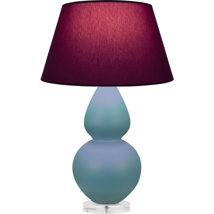 Robert Abbey - MOB62P - One Light Table Lamp - Double Gourd - Matte Steel Blue Glazed Ceramic w/Lucite