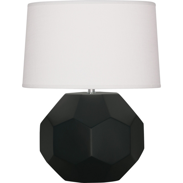 Robert Abbey - MOS01 - One Light Table Lamp - Franklin - Matte Obsidian Glazed Ceramic