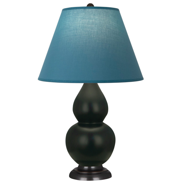 Robert Abbey - MOS11B - One Light Accent Lamp - Small Double Gourd - Matte Obsidian Glazed Ceramic w/Deep Patina Bronze