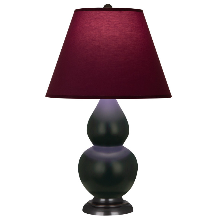 Robert Abbey - MOS11P - One Light Accent Lamp - Small Double Gourd - Matte Obsidian Glazed Ceramic w/Deep Patina Bronze