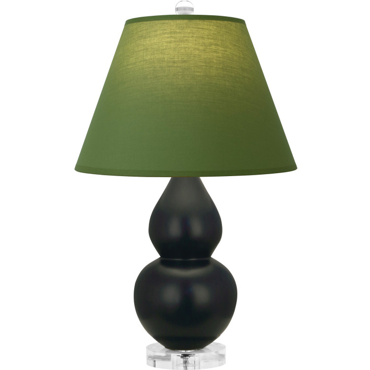 Robert Abbey - MOS13G - One Light Accent Lamp - Small Double Gourd - Matte Obsidian Glazed Ceramic w/Lucite