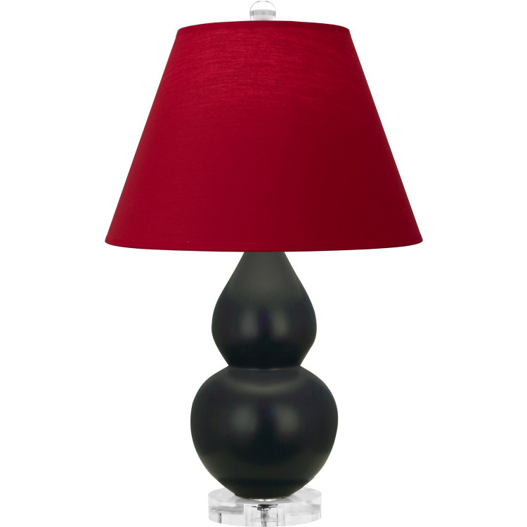 Robert Abbey - MOS13R - One Light Accent Lamp - Small Double Gourd - Matte Obsidian Glazed Ceramic w/Lucite