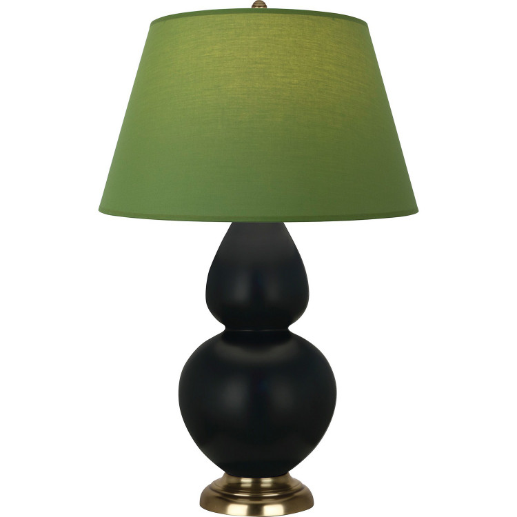 Robert Abbey - MOS20G - One Light Table Lamp - Double Gourd - Matte Obsidian Glazed Ceramic w/Antique Natural Brass