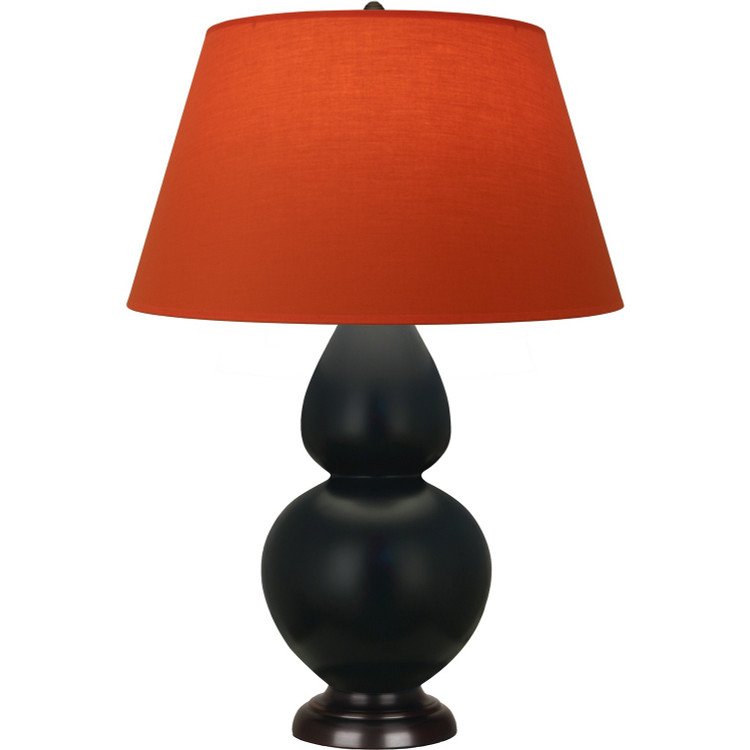 Robert Abbey - MOS21T - One Light Table Lamp - Double Gourd - Matte Obsidian Glazed Ceramic w/Deep Patina Bronze