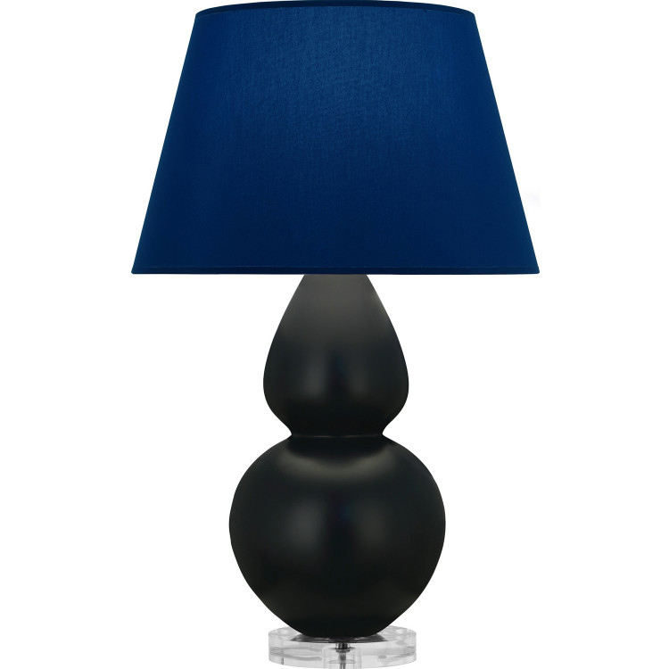 Robert Abbey - MOS23N - One Light Table Lamp - Double Gourd - Matte Obsidian Glazed Ceramic w/Lucite