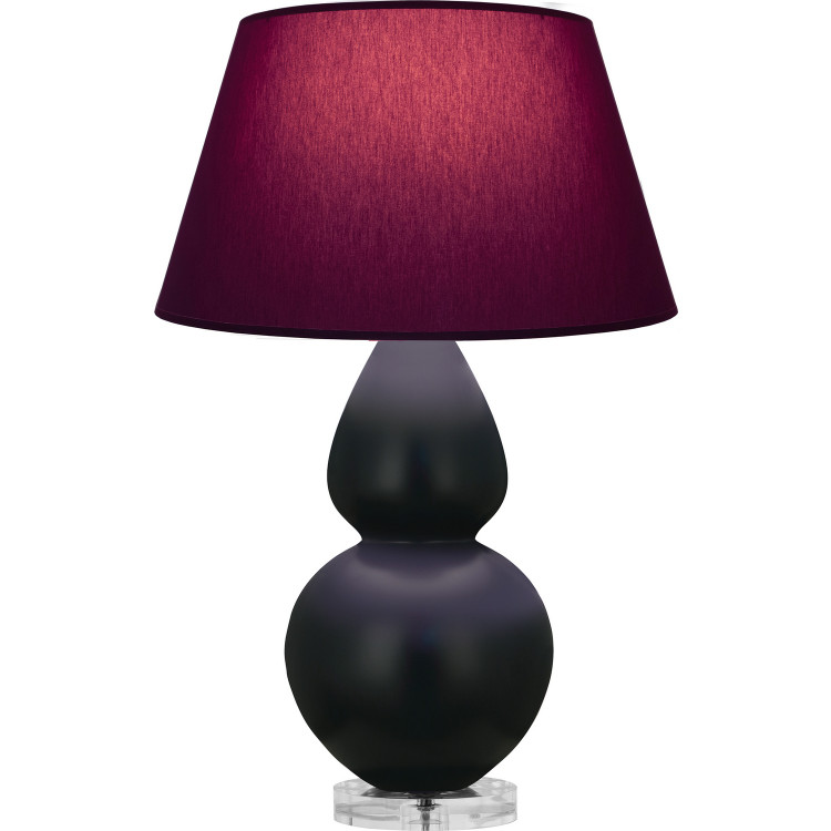 Robert Abbey - MOS23P - One Light Table Lamp - Double Gourd - Matte Obsidian Glazed Ceramic w/Lucite