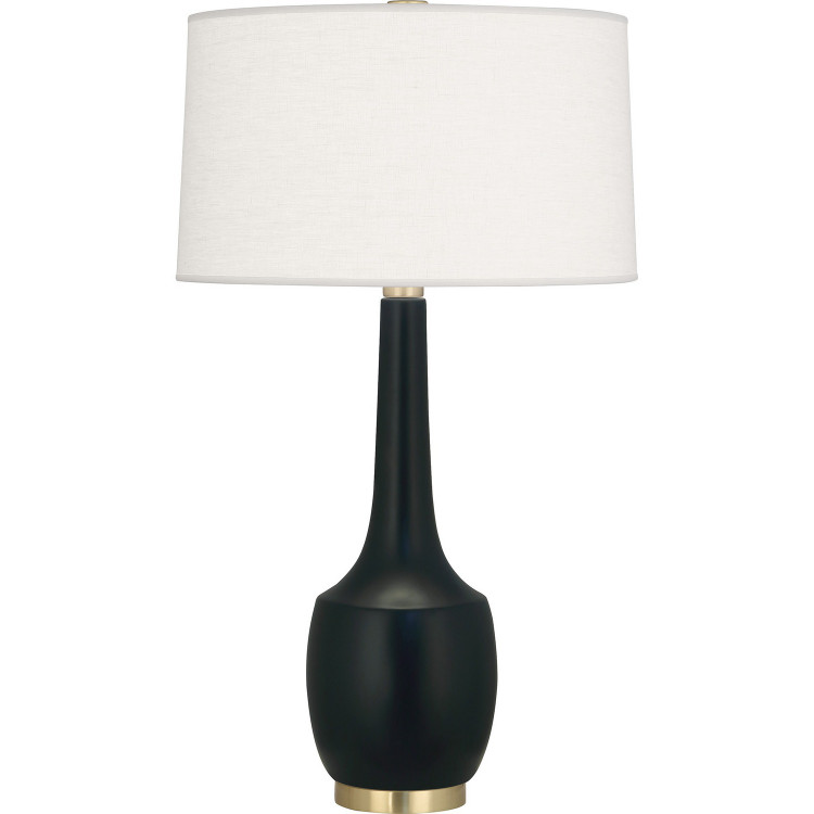 Robert Abbey - MOS70 - One Light Table Lamp - Delilah - Matte Obsidan Glazed Ceramic