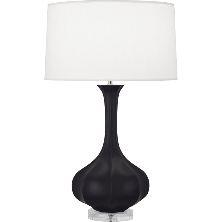 Robert Abbey - MOS96 - One Light Table Lamp - Pike - Matte Obsidian Glazed Ceramic w/Lucite