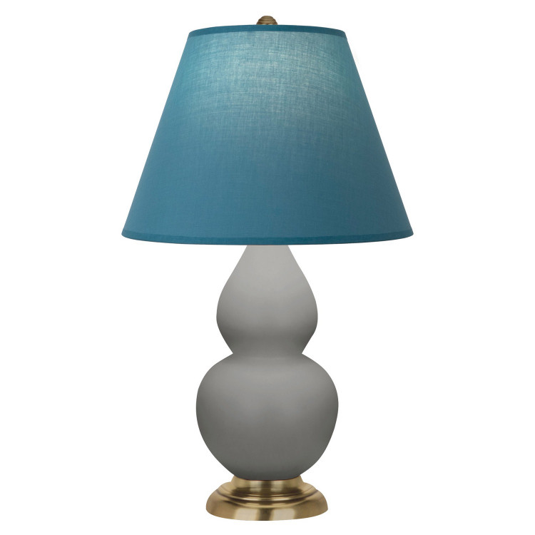 Robert Abbey - MST50B - One Light Accent Lamp - Small Double Gourd - Matte Smokey Taupe Glazed Ceramic w/Antique Natural Brass