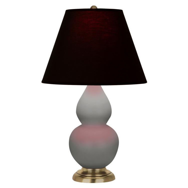 Robert Abbey - MST50K - One Light Accent Lamp - Small Double Gourd - Matte Smokey Taupe Glazed Ceramic w/Antique Natural Brass