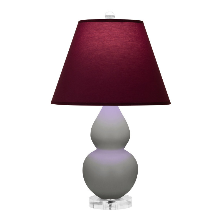 Robert Abbey - MST53P - One Light Accent Lamp - Small Double Gourd - Matte Smokey Taupe Glazed Ceramic w/Lucite