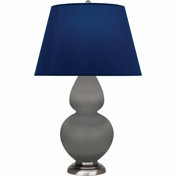 Robert Abbey - MST59N - One Light Table Lamp - Double Gourd - Matte Smokey Taupe Glazed Ceramic w/Antique Silver