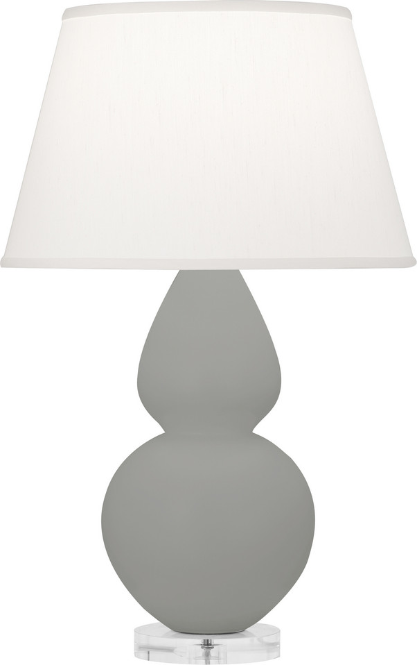 Robert Abbey - MST62 - One Light Table Lamp - Double Gourd - Matte Smokey Taupe Glazed Ceramic w/Lucite
