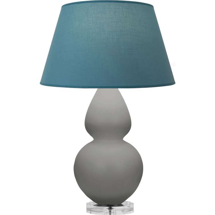 Robert Abbey - MST62B - One Light Table Lamp - Double Gourd - Matte Smokey Taupe Glazed Ceramic w/Lucite