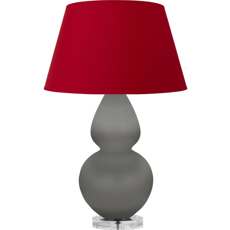 Robert Abbey - MST62R - One Light Table Lamp - Double Gourd - Matte Smokey Taupe Glazed Ceramic w/Lucite