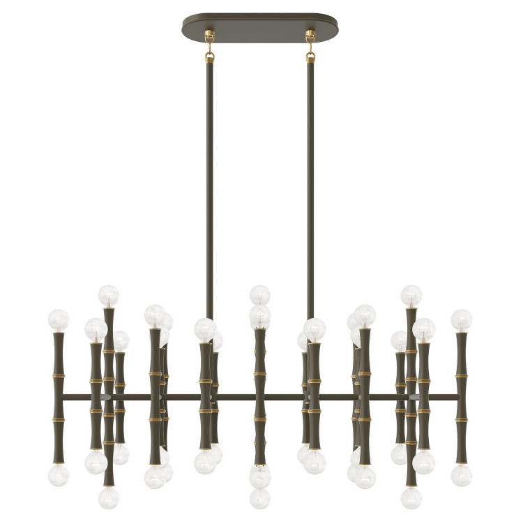 Robert Abbey - MST77 - 42 Light Chandelier - Kane - Matte Smokey Taupe w/Modern Brass
