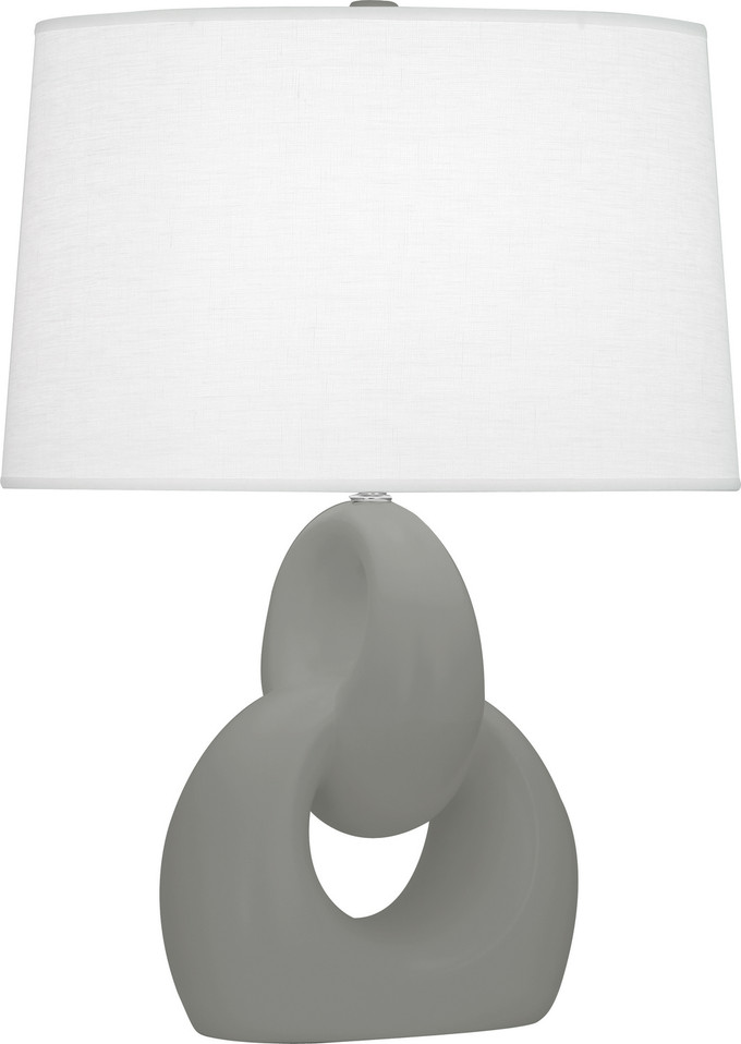 Robert Abbey - MST81 - One Light Table Lamp - Fusion - Matte Smokey Taupe Glazed Ceramic w/Polished Nickel