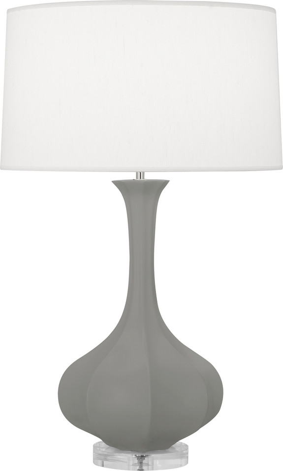 Robert Abbey - MST96 - One Light Table Lamp - Pike - Matte Smokey Taupe Glazed Ceramic w/Lucite