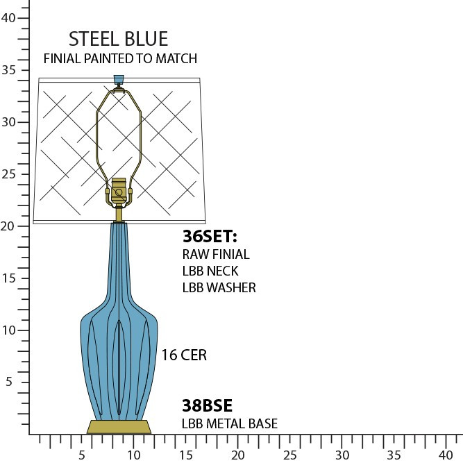 Robert Abbey - OB38 - One Light Table Lamp - Emma - Steel Blue Glazed Ceramic w/Warm Brass