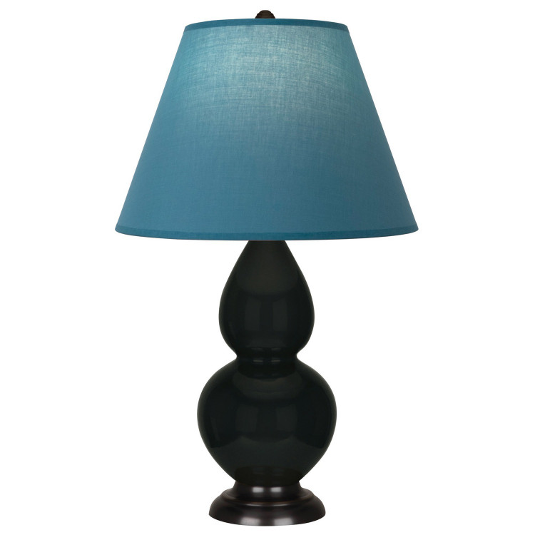 Robert Abbey - OS11B - One Light Accent Lamp - Small Double Gourd - Obsidian Glazed Ceramic w/Deep Patina Bronze