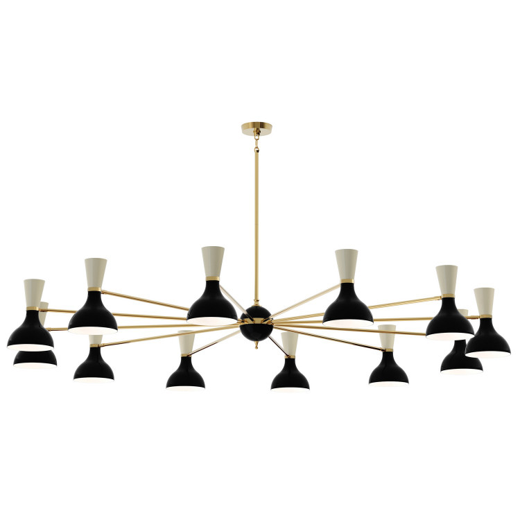 Robert Abbey - OS12BN - 12 Light Chandelier - Clare - Modern Brass w/Obsidian Bone Painted